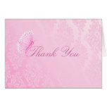 Pink Butterfly Design Thank You Card