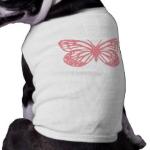 Pink Butterfly Dog T Shirt