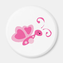 Pink Butterfly Fridge Magnet