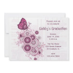 Pink Butterfly Graduation Party Invitation