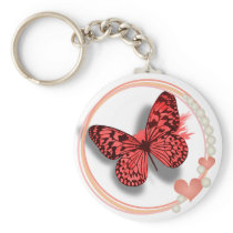 Pink Butterfly & Hearts Pretty Key/bag Chain Key Chain