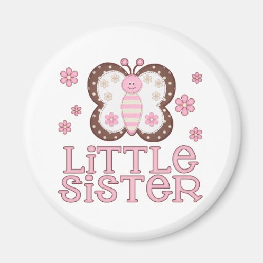 Pink Butterfly Little Sister Magnets
