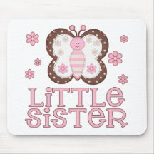Pink Butterfly Little Sister Mousemats