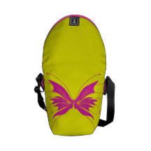 Pink Butterfly Messenger Bag