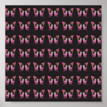 Pink Butterfly Pattern Poster