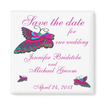 Pink Butterfly Save the Date magnets