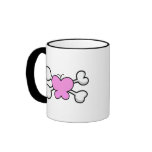 pink butterfly Skull and Crossbones mugs