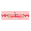 Pink Butterfly with Heart Border, Mini Bookmarks business cards