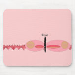 Pink Butterfly with Heart Border mousepads