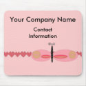 Pink Butterfly with Heart Border, Promotional mousepads