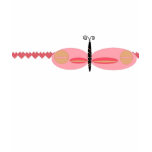 Pink Butterfly with Heart Border t-shirts