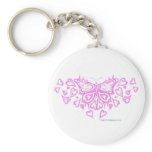Pink Butterfly with Hearts Keychain
