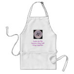 pink button, mums are like buttons, they hold t... aprons