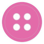 Pink Button Round Stickers