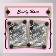 Pink Buttons & Brackets Wall Art Print
