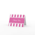 Pink Cafe Stripes Thank You Note