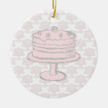 Pink Cake on Pink Cake Pattern. ornaments