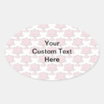 Pink Cake Pattern with Custom Text. stickers