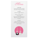 Pink Cake Pop Wedding Menu Rack Card Template