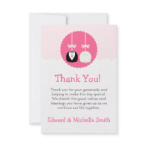 Pink Cake Pop Wedding Thank You Notes