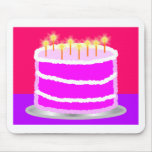 Pink Cake with Candles! Mouse Pads