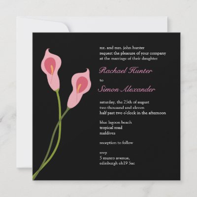 A beautiful Calla Lily Wedding Invitation perfect ifor most types of 