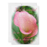 Pink Calla Lily Spathe Baby Shower Invitation