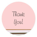 Pink Candy Stripe Thank You Label stickers