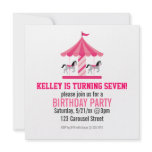 Pink Carousel Birthday Party Invitation