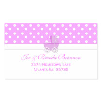 Pink Carriage and Polka Dots Address Labels Rectangular Sticker