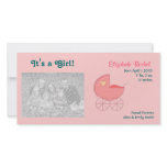 Pink Carriage Baby Announcement Photo Cards