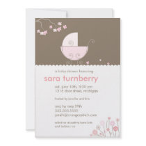 Pink Carriage Baby Shower Invitation