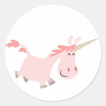 Pink Cartoon Unicorn sticker