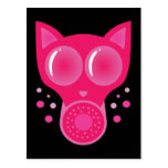 Pink Cat Gas Mask Postcard
