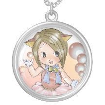 Pink Cat Personalized Necklace