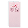 Pink cats with love hearts. rack card