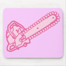 Pink Chainsaw of Love Mousepads