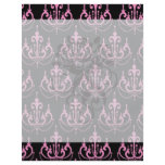 pink chandelier damask on black flyers