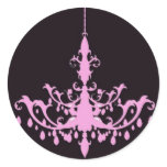 Pink Chandelier on Black Sticker
