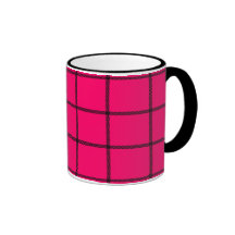 Pink Checkered Flag 500 Border Squares Coffee Mugs