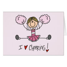Pink Cheerleader Tshirts and Gifts Greeting Cards
