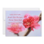 Pink cherry blossom flowers wedding invitation