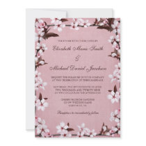 Pink Cherry Blossoms Border Wedding