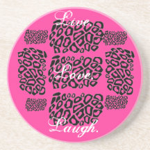 Pink Chettah Print Coaster