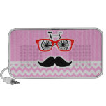Pink Chevron Mustache; Funny Speaker
