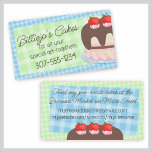 pink chocolate cake baking business card
