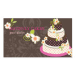 Pink + Chocolate Wedding Cake/Bakery/pâtisserie Business Card Templates