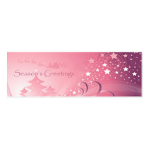 Pink Christmas Gift Tag Business Card Template