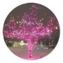 Pink Christmas Tree Round Sticker