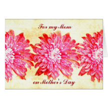Pink chrysanthemum mother's day card
